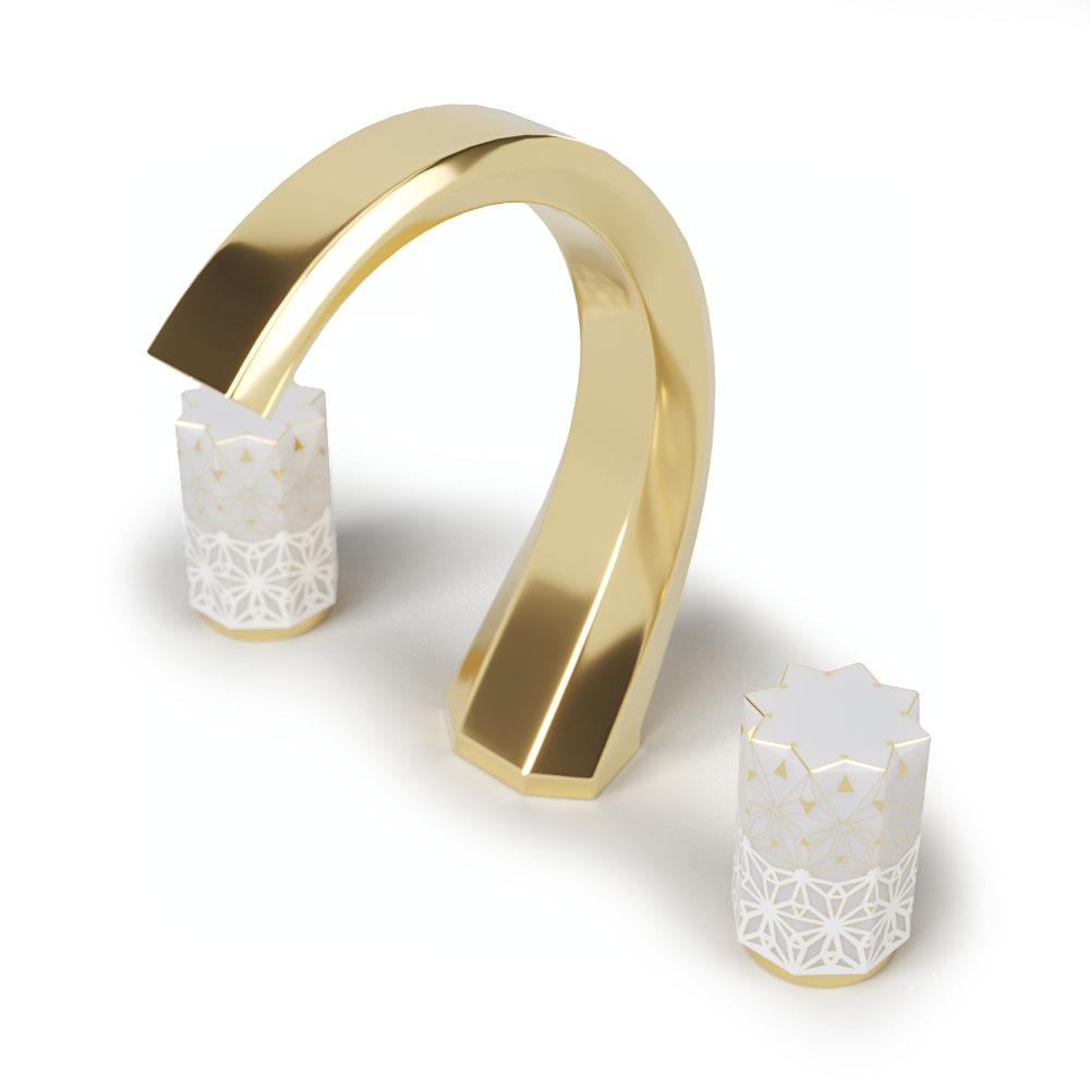 Rim Mounted 3-hole Basin Mixer And Pop-up Waste For Marble